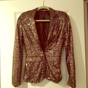 Gold sequin jacket. Size Small. EUC